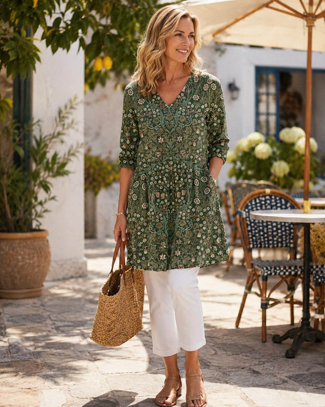 Sophia | Vintage Floral V-Neck Shirt